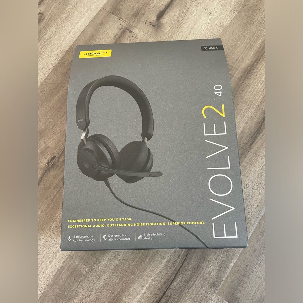 Jabra Evolve2 40 On-Ear Headphones - Sleek Black